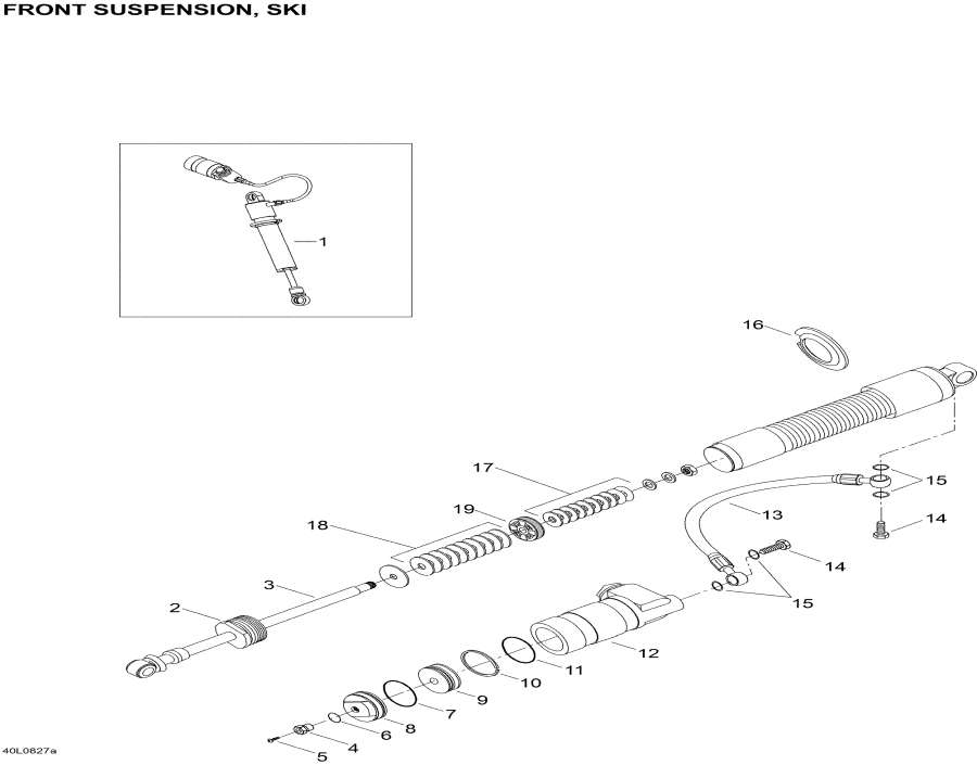 Snow mobile Lynx  - Take Apart Shock, Ski - Take Apart Shock, Ski