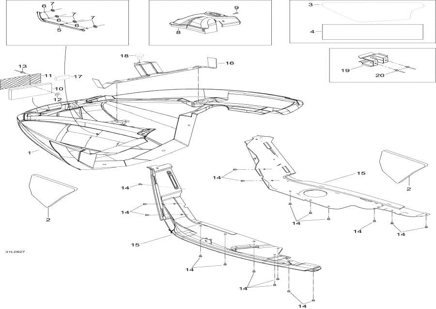 Snowmobiles lynx  - Bottom Pan /  