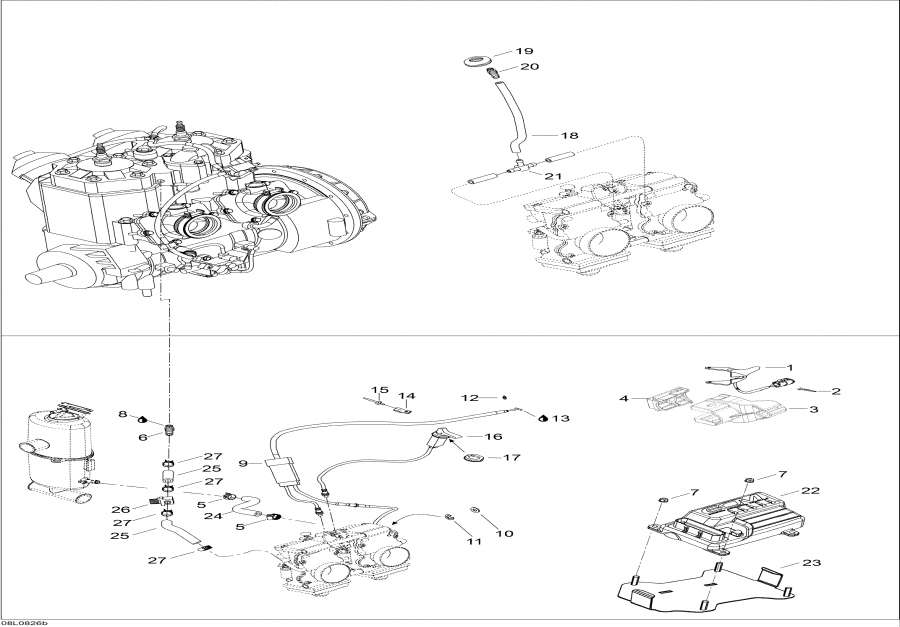 Snowmobiles lynx  - Throttle Handle And Ecm -  Handle  Ecm