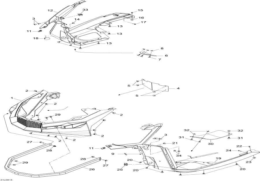 Snowmobile Lynx  - Bottom Pan -  