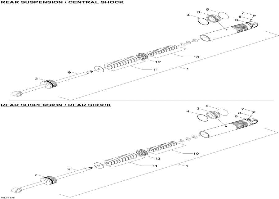 Snowmobile lynx  - Take Apart Shock, Rear - Take Apart Shock, Rear