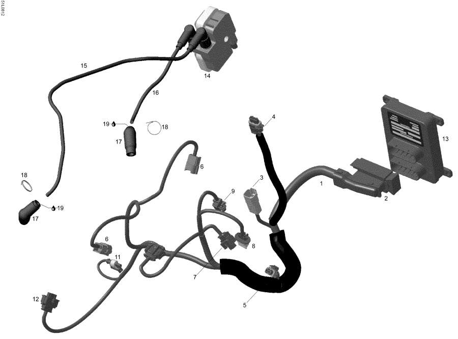 Snowmobile Lynx  - Engine Harness And Electronic Module