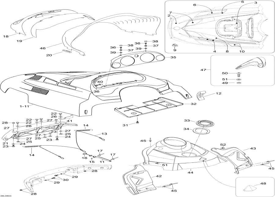 Snowmobiles lynx  - Hood  Console