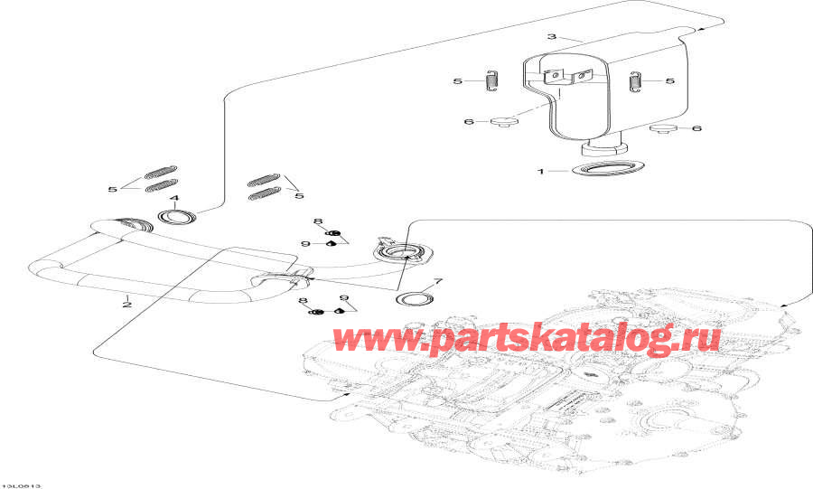 Snowmobile lynx  - Exhaust System, 