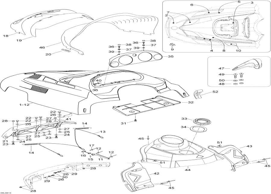 Snowmobile Lynx  - Hood And Console / Hood  Console