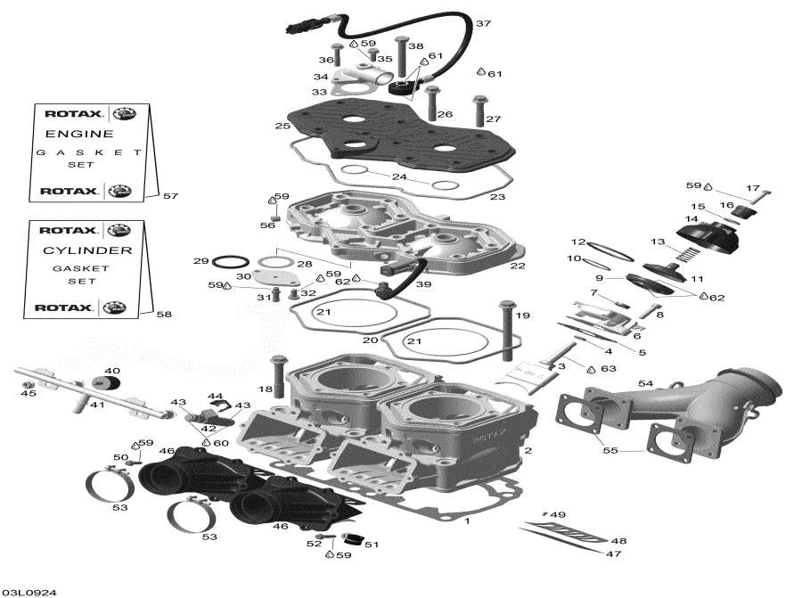 Snowmobile   - Cylinder And Cylinder Head