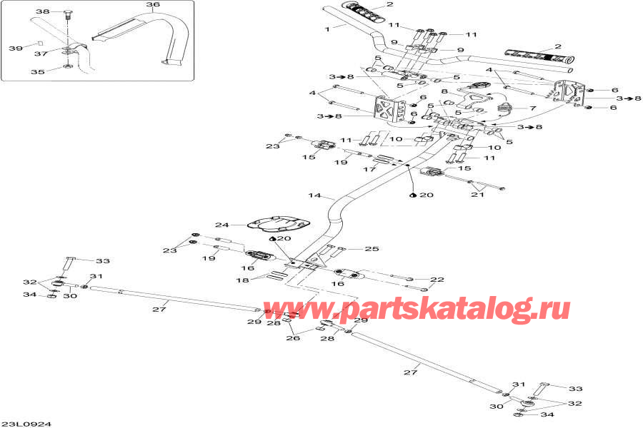 Snowmobile lynx  - Steering System / ������� ������� System