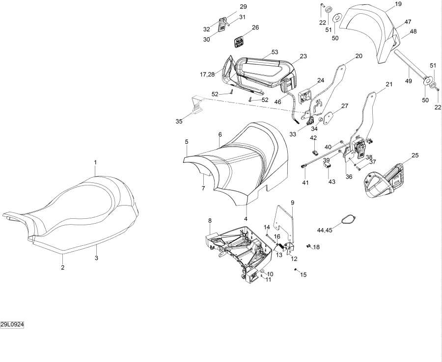 Snowmobile lynx  - Seat / 