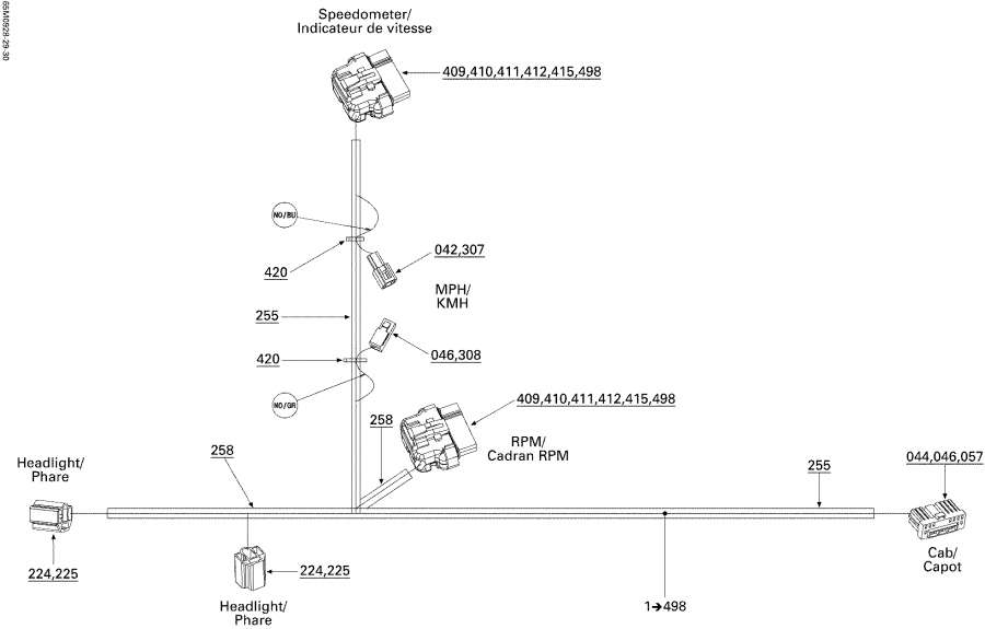 Snowmobiles   -  -  , Hood - Electrical Harness, Hood