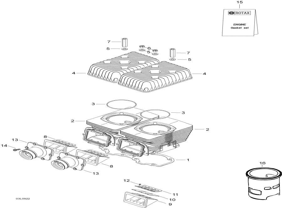 Snowmobile   - Cylinder And Cylinder Head