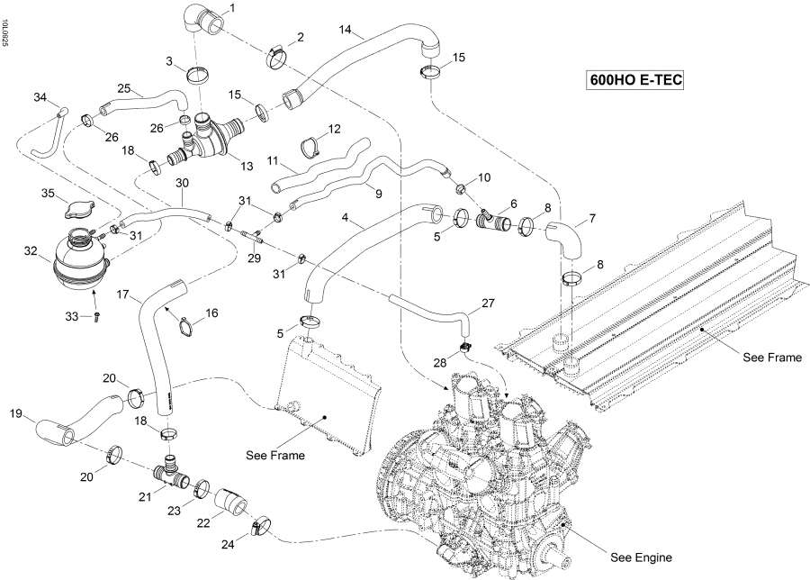 Snowmobile lynx  -  System - Cooling System