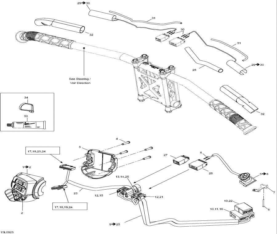 Snowmobile �����  - Steering Wiring Harness