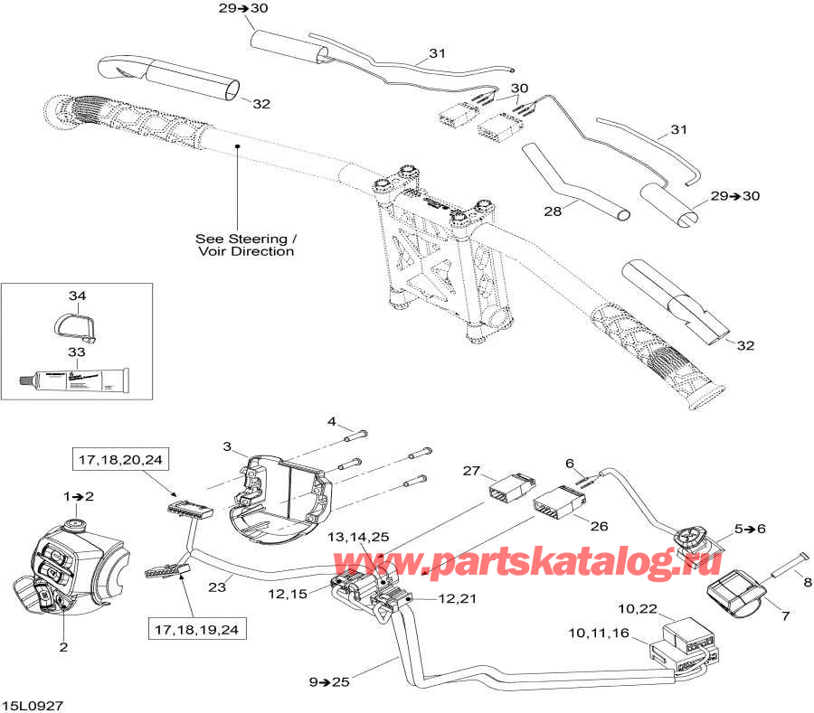 Snow mobile lynx  -   Wi   / Steering Wiring Harness