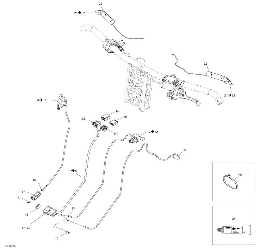 Snow mobile Lynx  - Steering Harness - ������� ������� ���� ��������