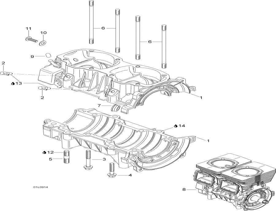 Snowmobiles lynx  - Crankcase -  