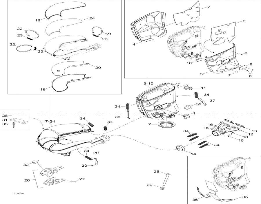 Snow mobile Lynx  - Exhaust System