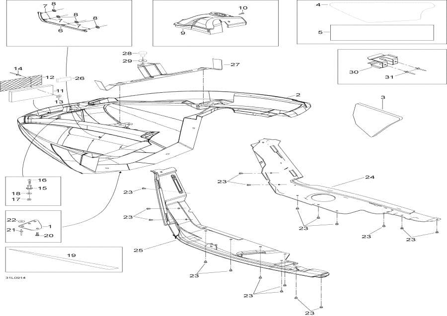 Snowmobile lynx  - Bottom Pan