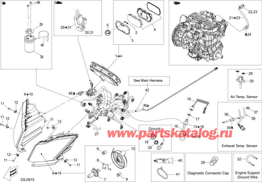 Snowmobiles lynx  -  System / Electrical System