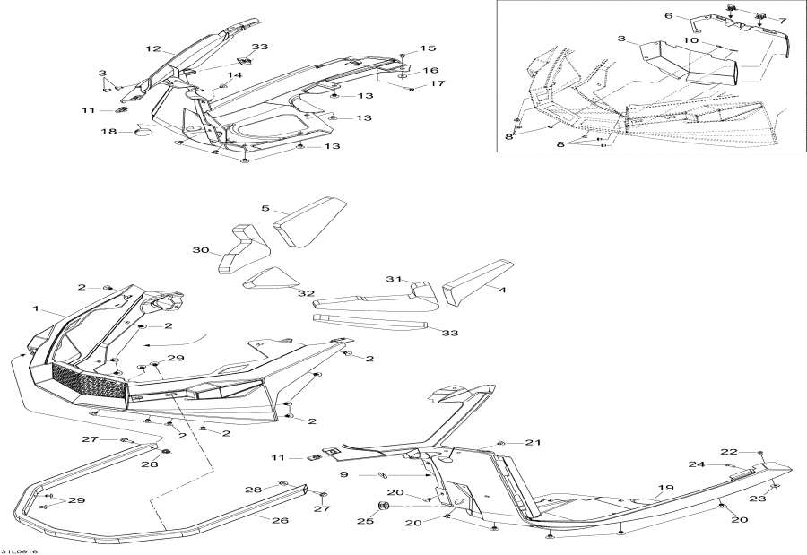 Snowmobile Lynx  - Bottom Pan, 