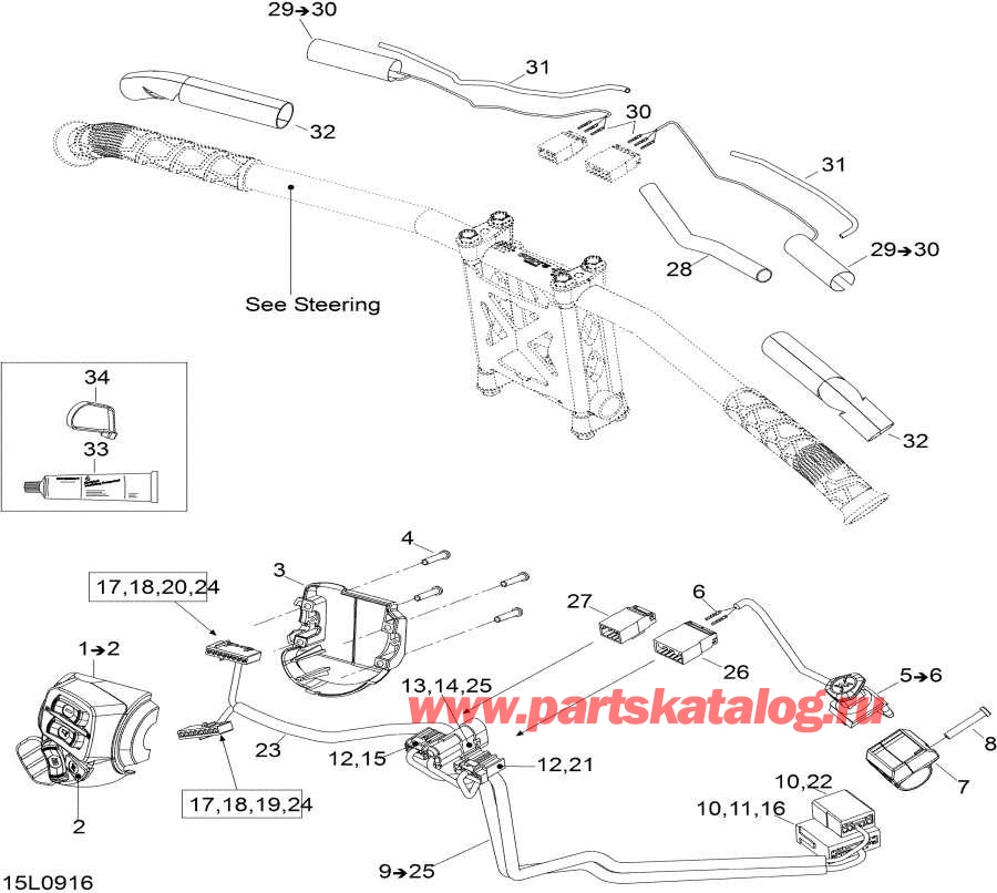 Snowmobile lynx  -   Wi   / Steering Wiring Harness