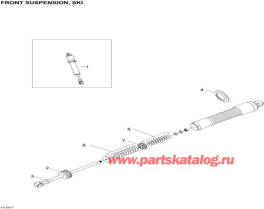 Snow mobile Lynx  - Take Apart Shock, Ski / Take Apart Shock, Ski