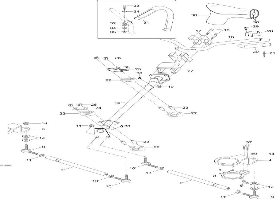 Snowmobiles lynx  - Steering System -   System