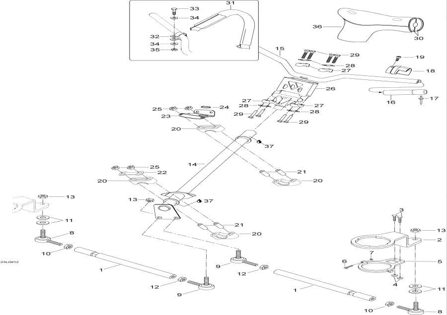 Snow mobile lynx  -   System / Steering System