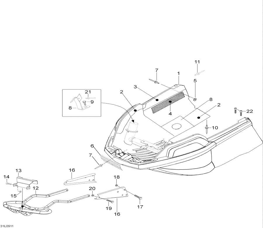 Snowmobiles lynx  - Bottom Pan /  