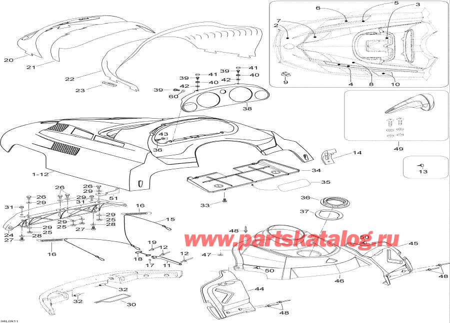Snow mobile   - Hood And Console / Hood  Console