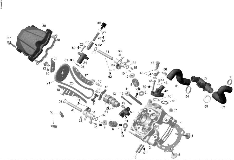 Snowmobile   - Cylinder Head Front /    Front