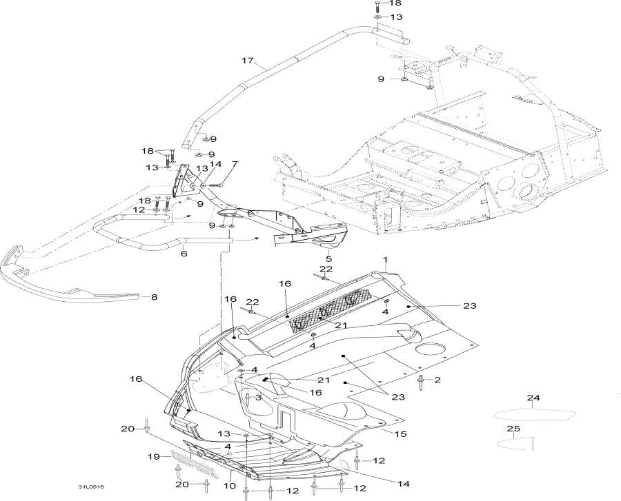 Snowmobile lynx  - Bottom Pan /  