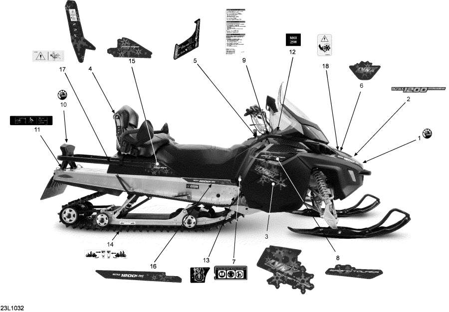 Snowmobile lynx  - Decals - 