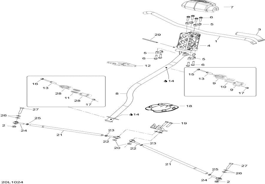 Snow mobile lynx  -   System - Steering System
