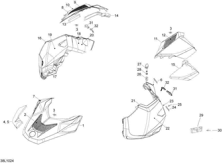 Snowmobile Lynx  - Hood / Hood