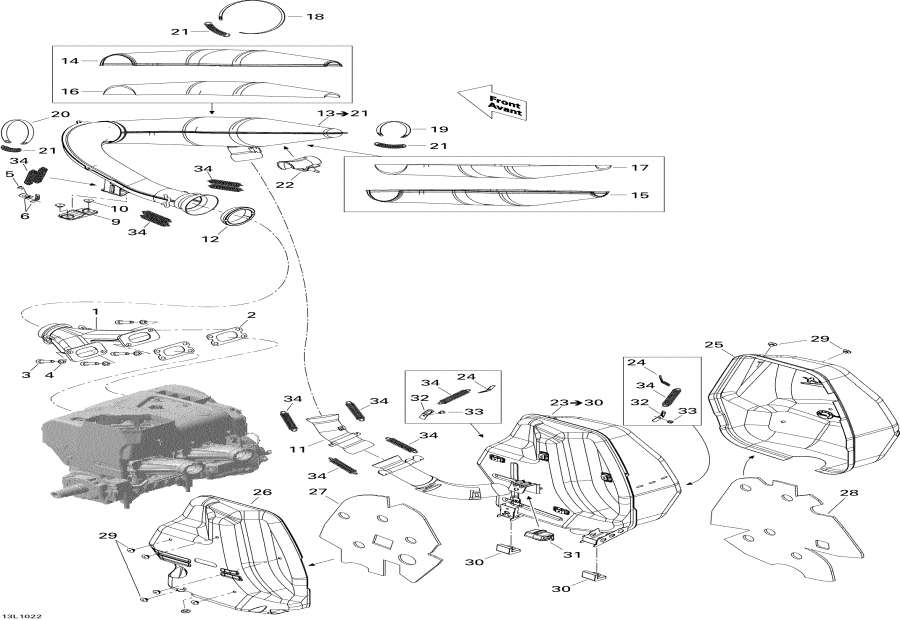 Snowmobile Lynx  - Exhaust System -  