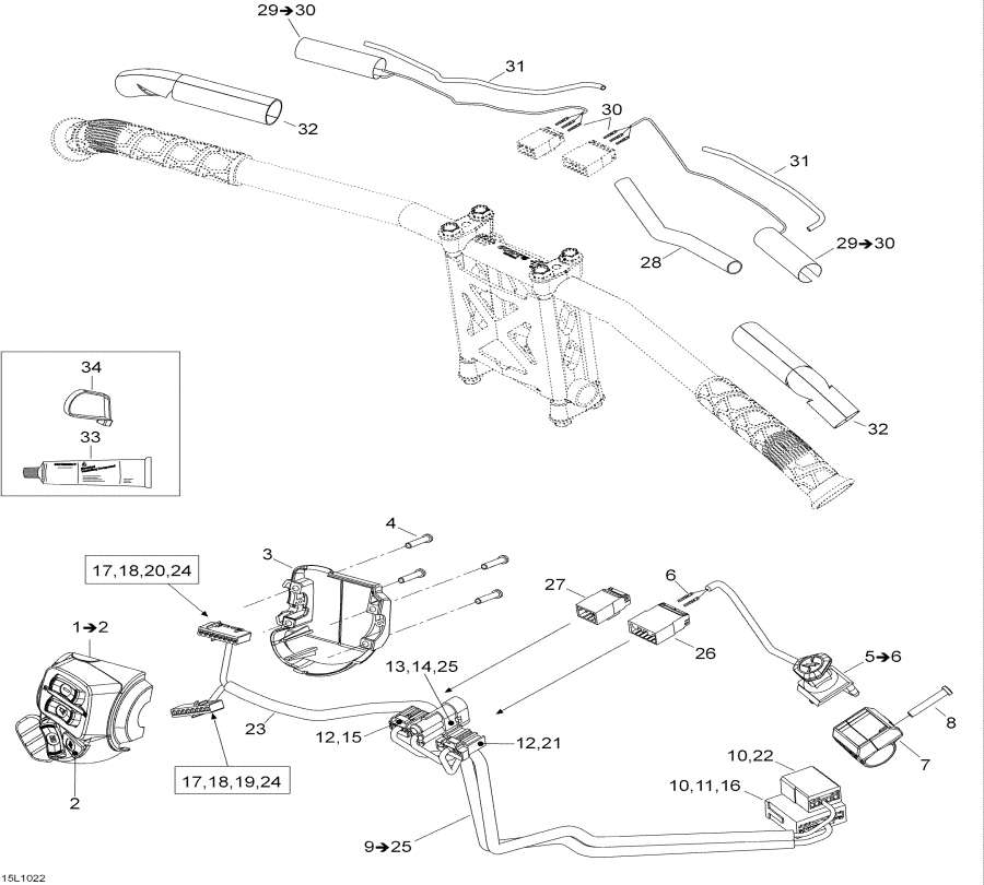 Snowmobiles lynx  - Steering Wiring Harness