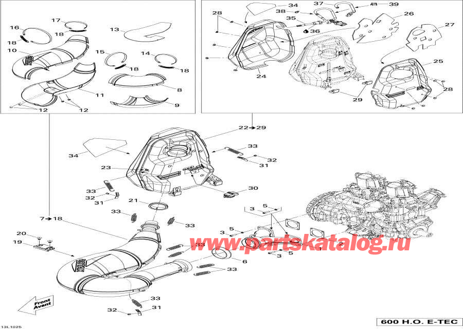 Snow mobile   - Exhaust System 600ho Etec -   600ho Etec