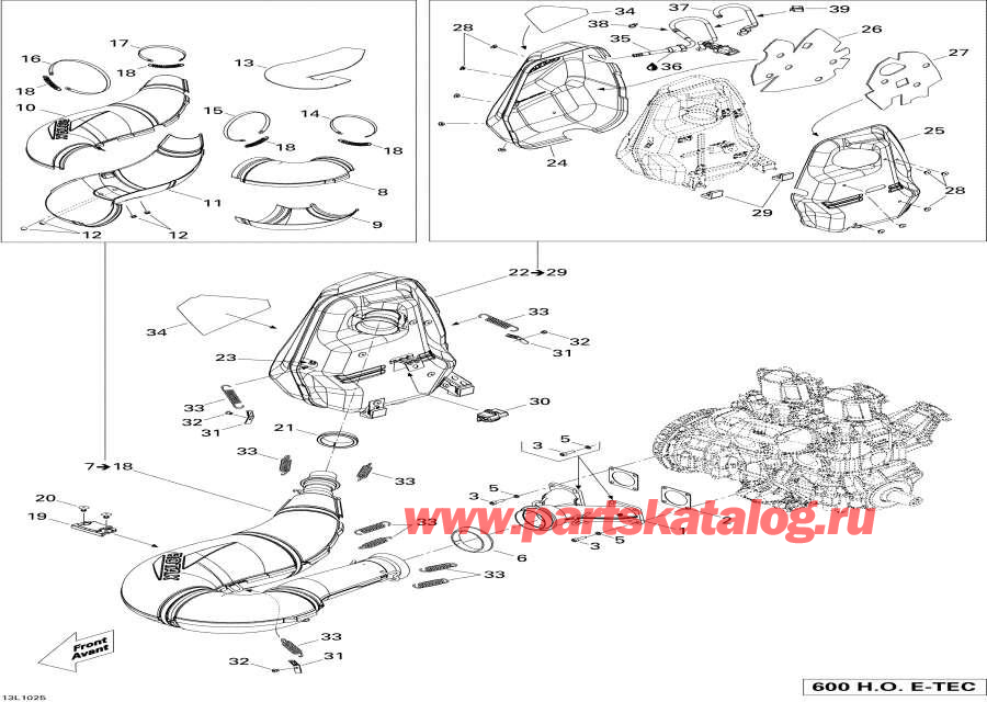 Snow mobile lynx  -   600ho Etec - Exhaust System 600ho Etec