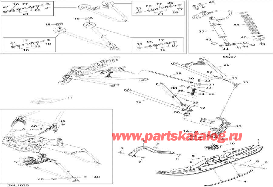 Snowmobile Lynx  - Front Suspension And Ski