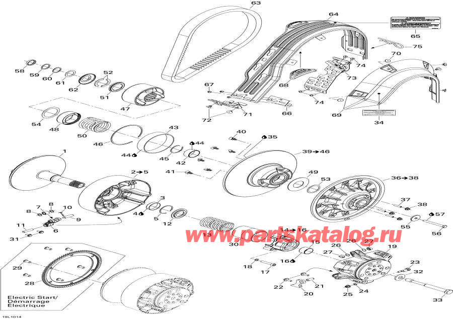 Snowmobile lynx  -  System - Pulley System