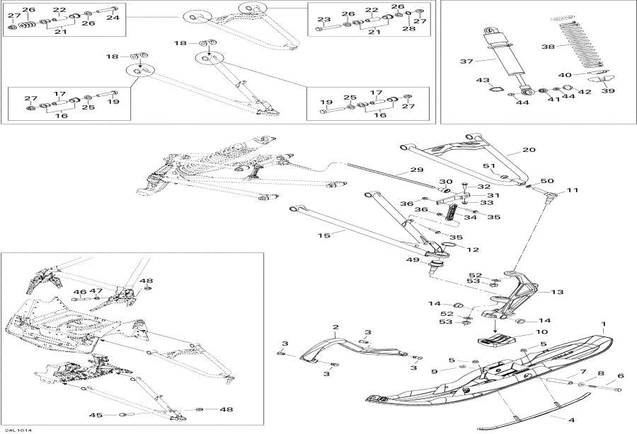 Snowmobiles lynx  - �������� �������� � ���� - Front Suspension And Ski