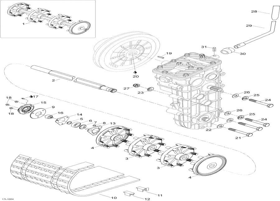 Snow mobile lynx  - Drive System (y) - Drive System (army)