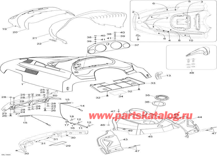 Snowmobile Lynx  - Hood  Console - Hood And Console