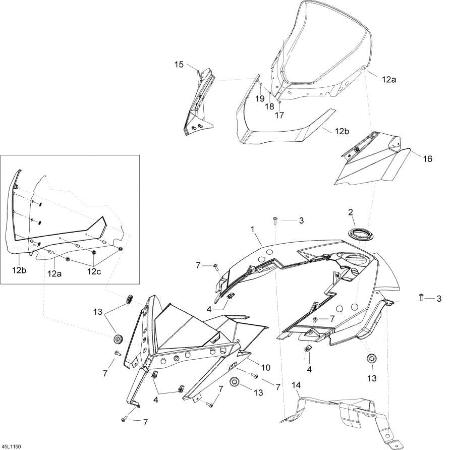 Snowmobiles lynx  - Windshield And Console /    Console