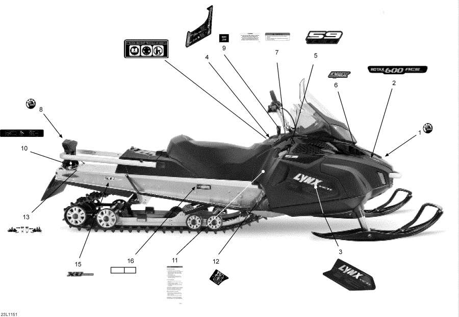 Snow mobile Lynx  - Decals