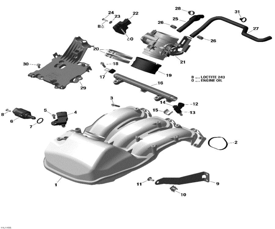 Snowmobile Lynx  -      - Air Intake Manifold And Throttle Body