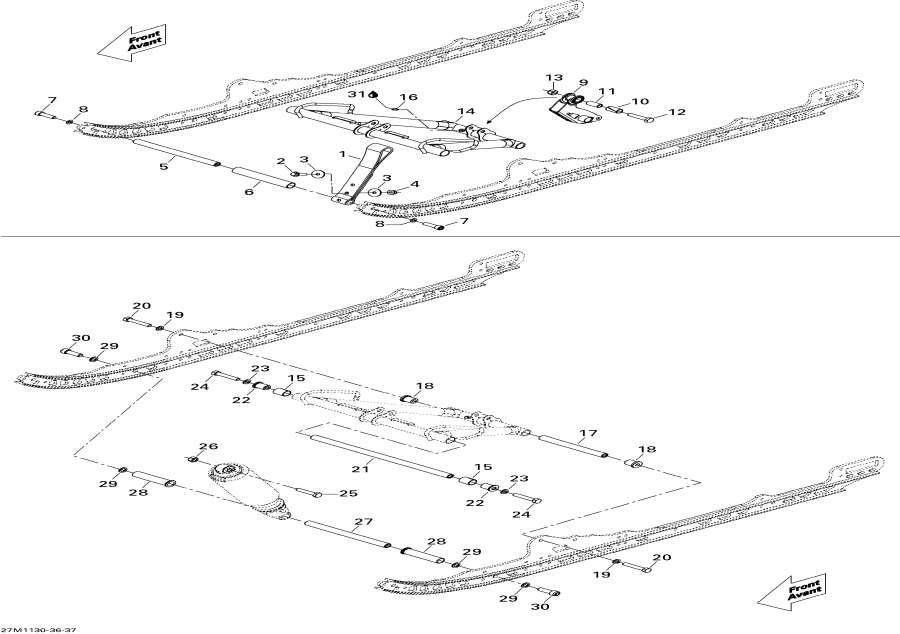 Snow mobile lynx  - Front  - Front Arm