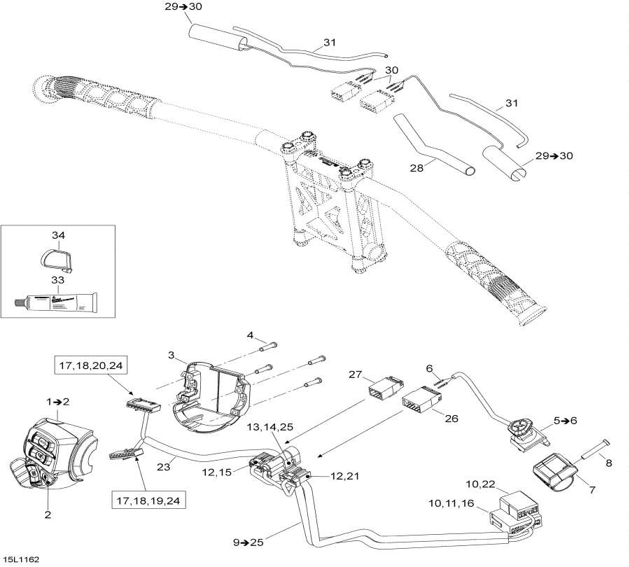 Snowmobiles lynx  - Steering Wiring Harness /   Wi  