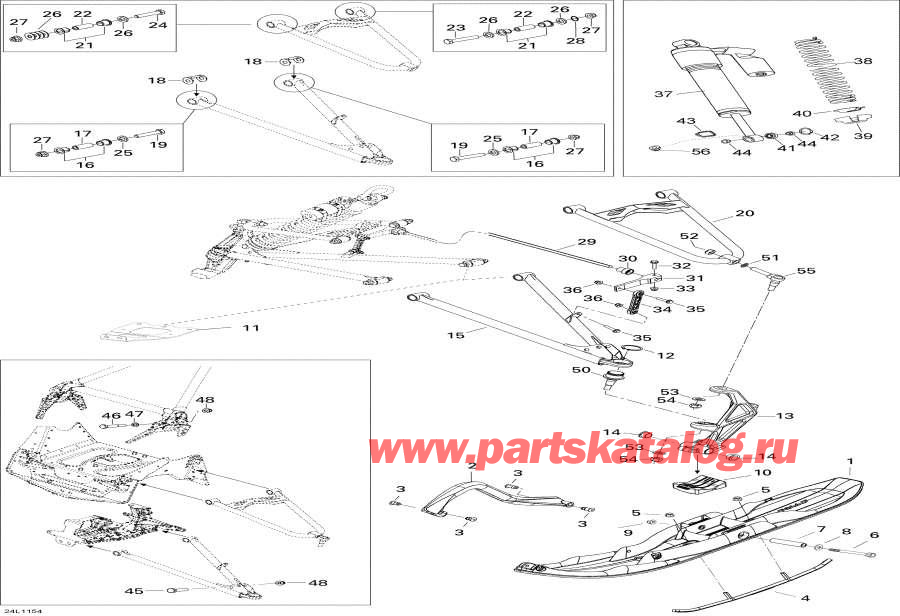 Snowmobile lynx  - Front Suspension And Ski