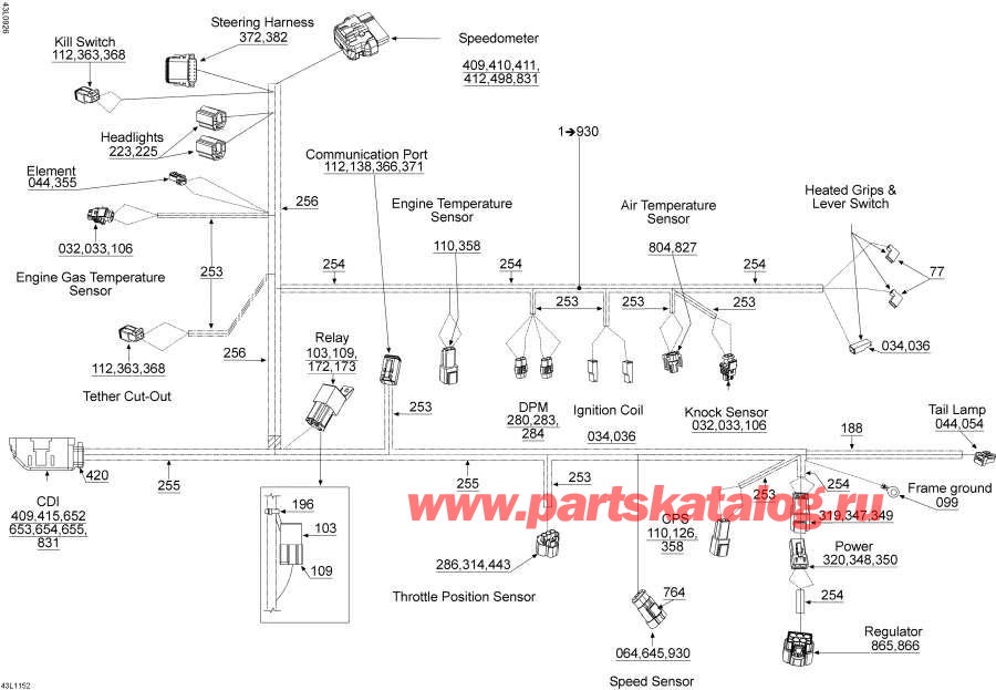 Snow mobile lynx  - Electrical Harness -  -  